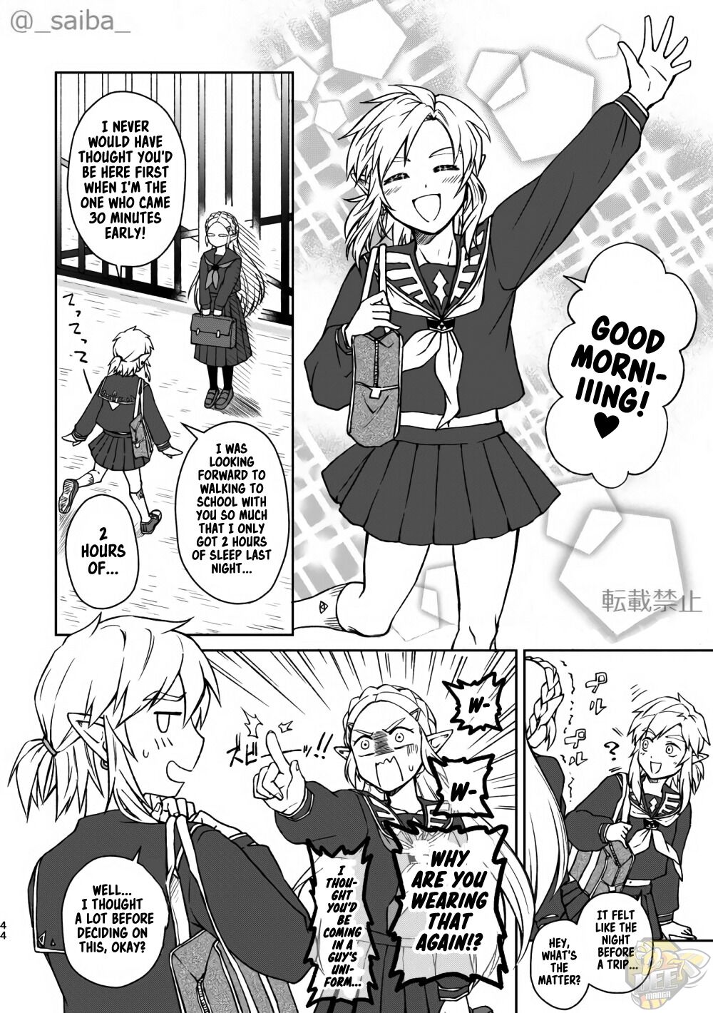The Legend of Zelda Breath of the Wild - Sailor Uniform Link x Princess Zelda’s School Love Comedy Chapter 0 - HolyManga.net